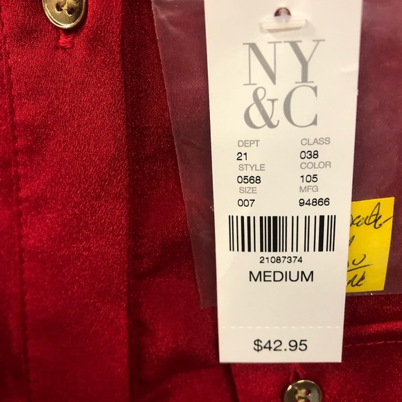 New York & Company long sleeve, crew neck blouse - Picture 3 of 7